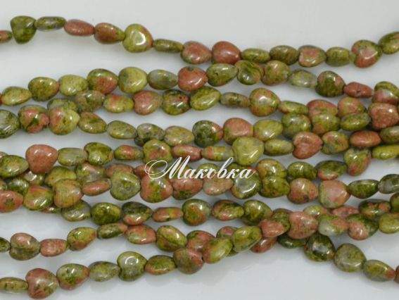 Бусины НК-17 1 низка, сердце