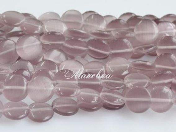 Бусины НК-60 Кошачий глаз Плоская круглая 1 низка Бусины НК-60 Кошачий глаз Плоская круглая 1 низка