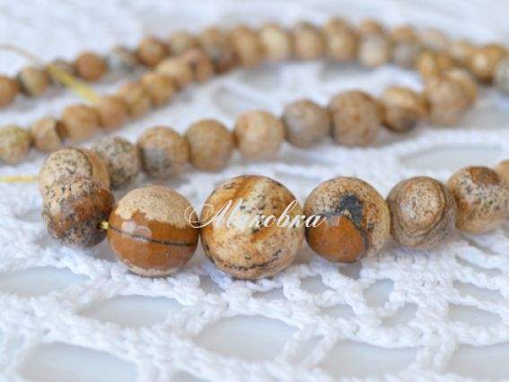 Бусины НК-76 Яшма граненный шар 6-14  мм, низка Бусины НК-76 Яшма граненный шар 6-14  мм, низка