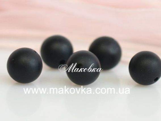 Бусина БК-94 агат, шар 8 мм, матовая, 1 шт, черная Бусина БК-94 агат, шар 8 мм, матовая, 1 шт, черная