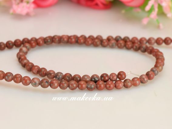 Бусины НК-99 Джаспер кунжут, шар 4 мм , 1 низка Бусины НК-99 Джаспер кунжут, шар 4 мм , 1 низка