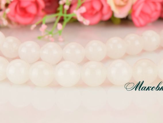 Бусина БК-53 Нефрит, шар 12 мм, 1 шт, белая Бусина БК-53 Нефрит, шар 12 мм, 1 шт, белая