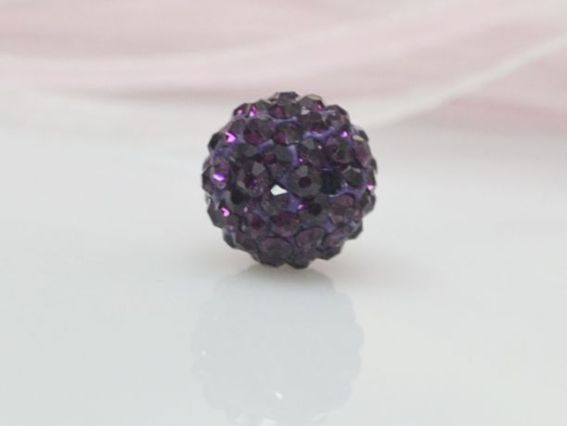 Бусина со стразами Шамбала 10 мм фиолетовая Бусина со стразами Шамбала 10 мм фиолетовая