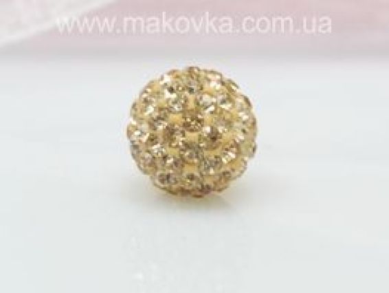 Бусина со стразами Шамбала 10 мм персиковая Бусина со стразами Шамбала 10 мм персиковая