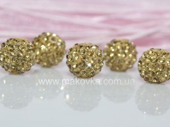 Бусина со стразами Шамбала 10 мм (А) светло-желтая (светлый топаз Колорадо) Бусина со стразами Шамбала 10 мм (А) светло-желтая (светлый топаз Колорадо)