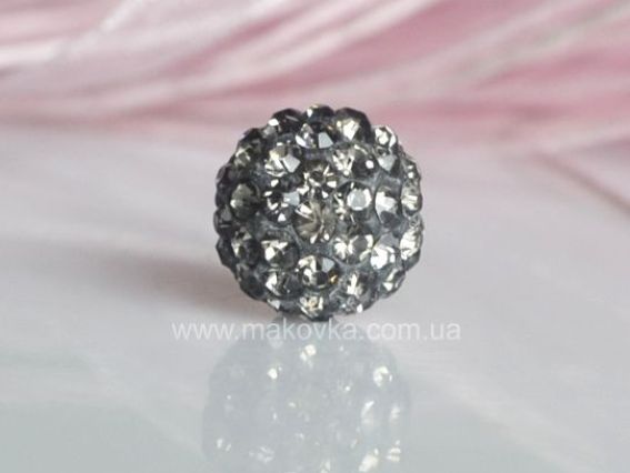 Бусина со стразами Шамбала 12 мм дымчатая Бусина со стразами Шамбала 12 мм дымчатая