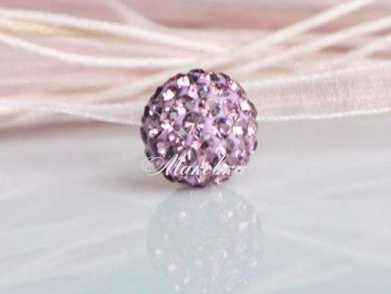 Бусина со стразами Шамбала 12 мм сиреневая (светлый аметист) Бусина со стразами Шамбала 12 мм сиреневая (светлый аметист)