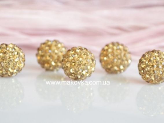 Бусина со стразами Шамбала 12 мм Светлый топаз Колорадо Бусина со стразами Шамбала 12 мм Светлый топаз Колорадо