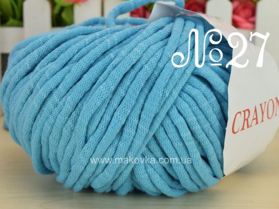 Crayon My world of yarns трикотажная пряжа для сумок №27 бирюзовый 