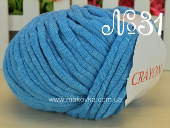 Crayon My world of yarns трикотажная пряжа для сумок №31 темный бирюзовый