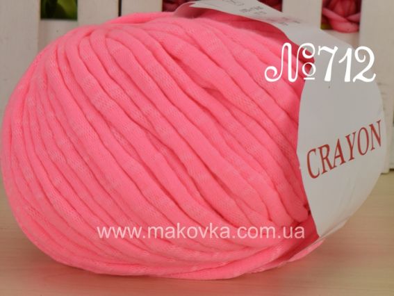 Crayon My world of yarns трикотажная пряжа для сумок №712 розовый неоновый