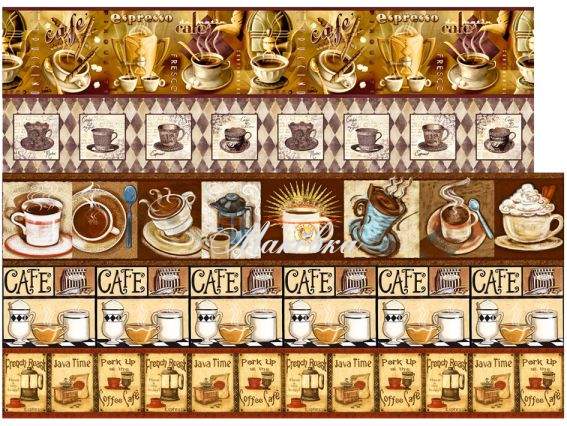 Декупажная карта Кофейные бордюры, 40х30 см, Art Декупажная карта Кофейные бордюры, 40х30 см, Art