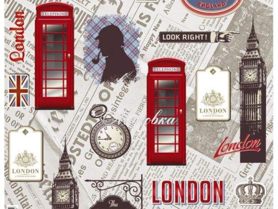 Декупажная карта Лондон, 40х30 см, Art