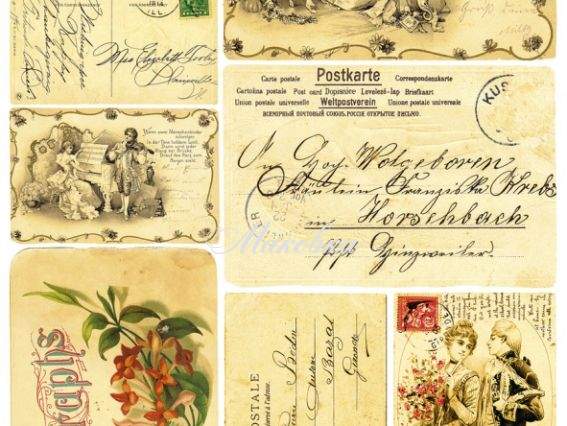 Декупажная карта Винтажные письма, 40х30 см, Art