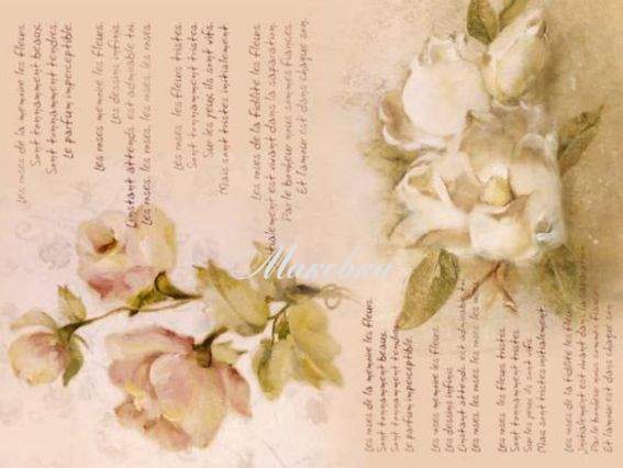 Декупажная карта Les fleurs, 21х29,7 см, Cheap-Art