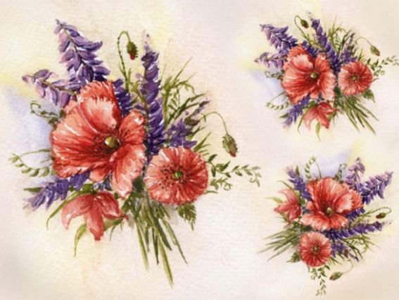 Декупажная карта Летние букеты, 21х29,7 см, Cheap Art