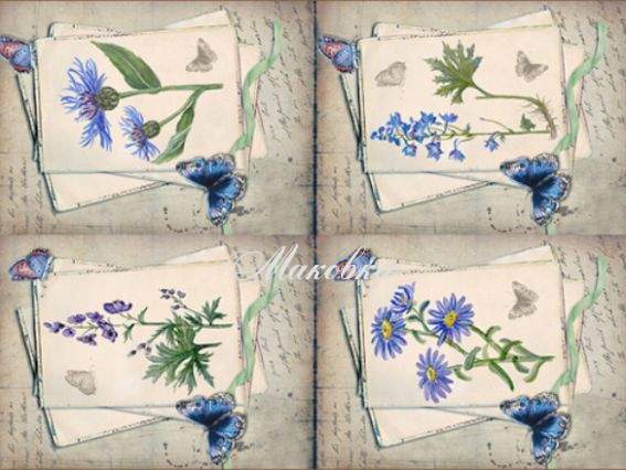 Декупажная карта Письмо из лета, 21х29,7 см, Cheap Art