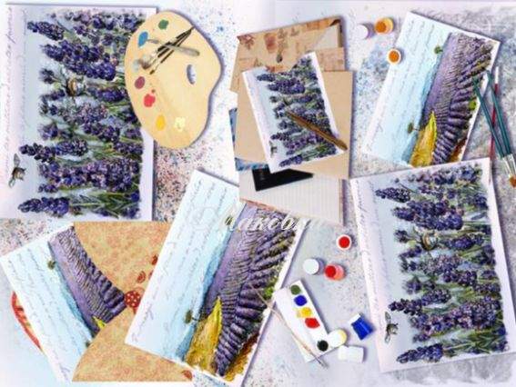 Декупажная карта Прованские пейзажи, 21х29,7 см, Cheap Art