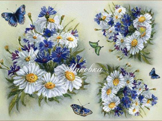 Декупажная карта Ромашковое поле, 21х29,7 см, Cheap Art