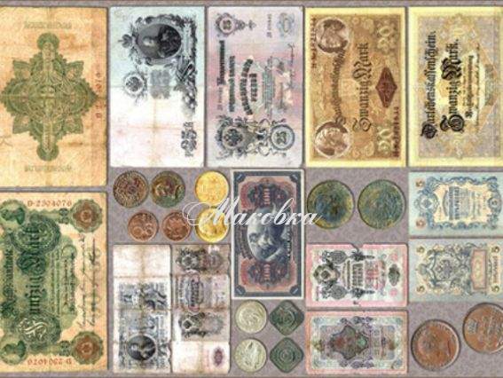 Декупажная карта Старинные купюры, 21х29,7 см, Cheap Art