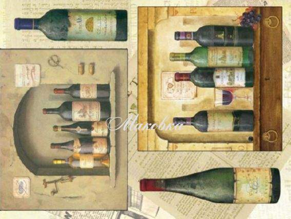 Декупажная карта Винный погребок, 21х29,7 см, Cheap Art