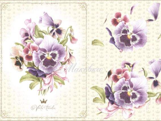 Декупажная карта Виолы 3D, 21х29,7 см, Cheap Art