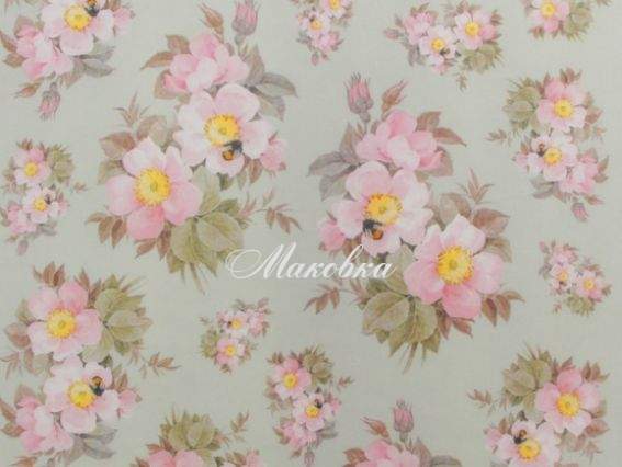 Декупажная карта Шмель на шиповнике, 21х29,7 см, Cheap Art