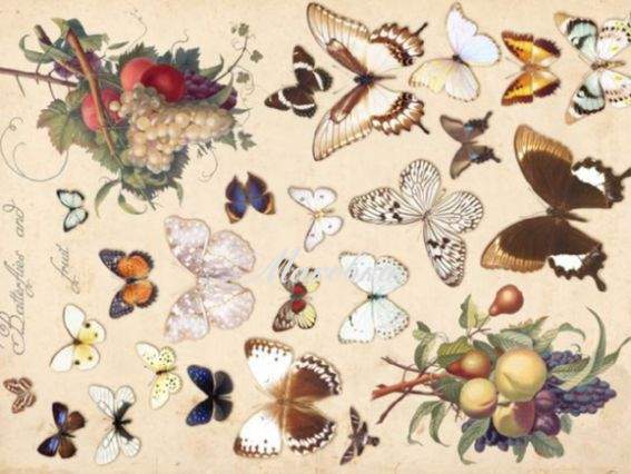 Декупажная карта Бал бабочек, 30,8х44 см, Cheap Art