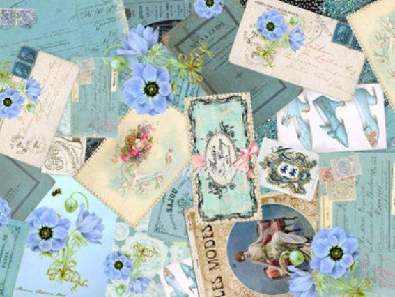 Декупажная карта Блакитний коллаж, 30,8х44 см, Cheap Art