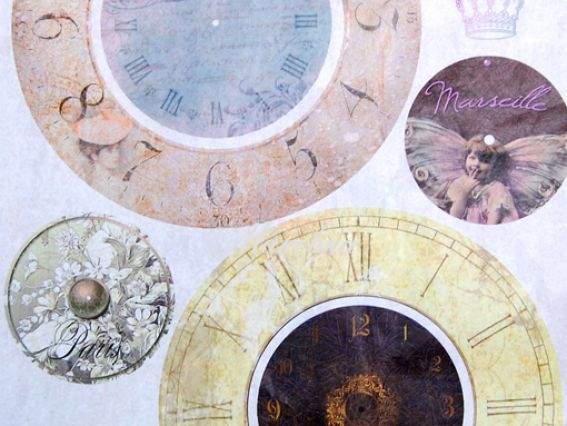 Декупажная карта Французские циферблаты, 30,8х44 см, Cheap Art