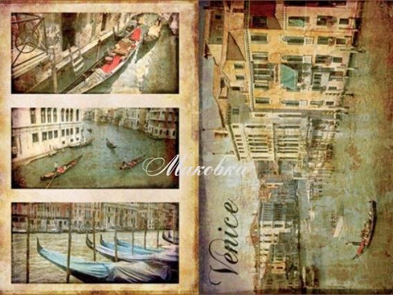 Декупажная карта Гондольеры, 30,8х44 см, Cheap Art