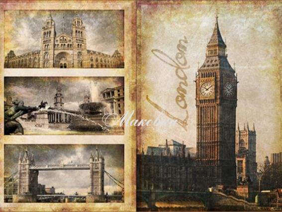 Декупажная карта Город по Гринвичу, 30,8х44 см, Cheap Art