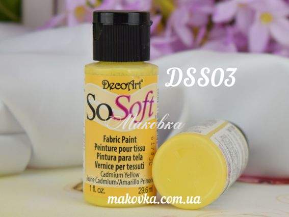 Краска акриловая для ткани, Лимонная SoSoft, 29мл, DecoArt DSS03 Краска акриловая для ткани, Лимонная SoSoft, 29мл, DecoArt DSS03