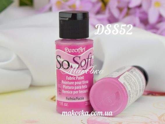 Краска акриловая для ткани, Розовая насыщенная SoSoft, 29мл, DecoArt DSS52 Краска акриловая для ткани, Розовая насыщенная SoSoft, 29мл, DecoArt DSS52