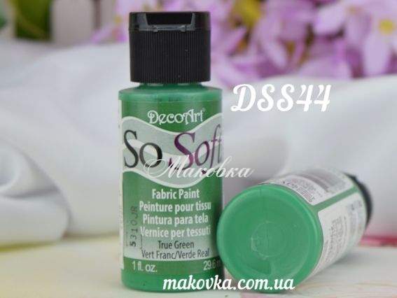 Краска акриловая для ткани, Зеленая травяная SoSoft, 29мл, DecoArt DSS44 Краска акриловая для ткани, Зеленая травяная SoSoft, 29мл, DecoArt DSS44
