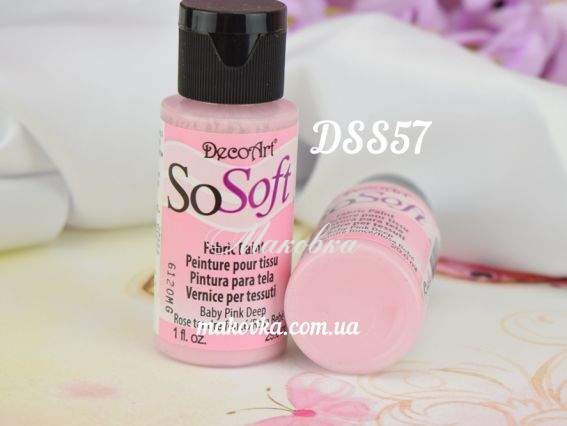 Краска акриловая для ткани, Розовая SoSoft, 29мл, DecoArt DSS57 Краска акриловая для ткани, Розовая SoSoft, 29мл, DecoArt DSS57