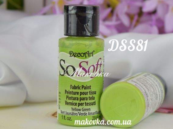 Краска акриловая для ткани, Зеленая светлая SoSoft, 29мл, DecoArt DSS81