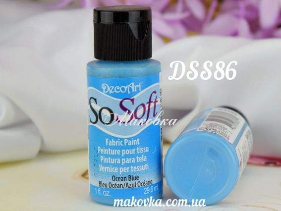 Краска акриловая для ткани, Голубая SoSoft, 29мл, DecoArt DSS86 Краска акриловая для ткани, Голубая SoSoft, 29мл, DecoArt DSS86