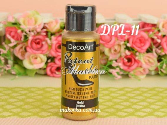 Краска для кожи глянцевая ЗОЛОТАЯ, 59мл DecoArt DPL11 Краска для кожи глянцевая ЗОЛОТАЯ, 59мл DecoArt DPL11