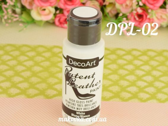 Краска для кожи глянцевая БЕЛАЯ, 59мл DecoArt DPL02