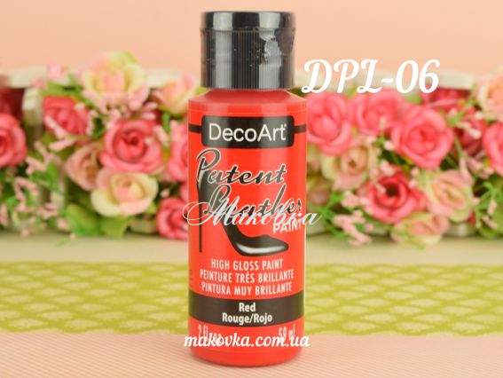 Краска для кожи глянцевая КРАСНАЯ, 59мл DecoArt DPL06