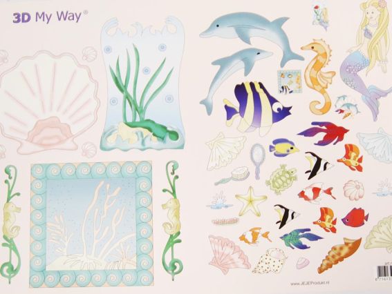 Декупажная бумага для открыток Морской мир, 21х29,7 см, JEJE Декупажная бумага для открыток Морской мир, 21х29,7 см, JEJE