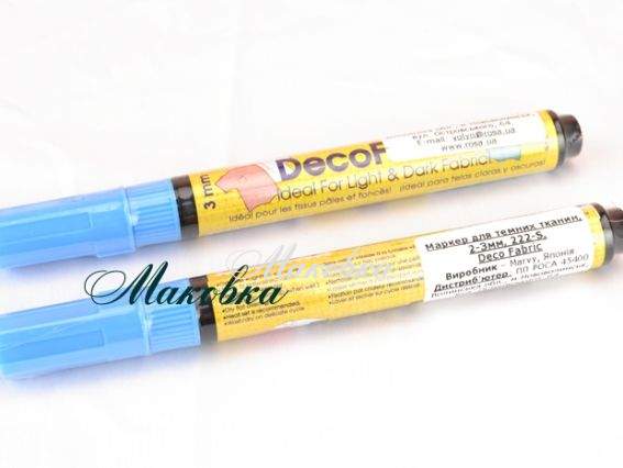 Маркер Голубой №10, для рисования на темных тканях, 222-s Deco Fabric, Marvy