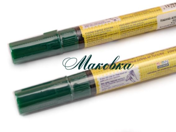 Маркер Зеленый №4, для рисования на темных тканях, 222-s Deco Fabric, Marvy