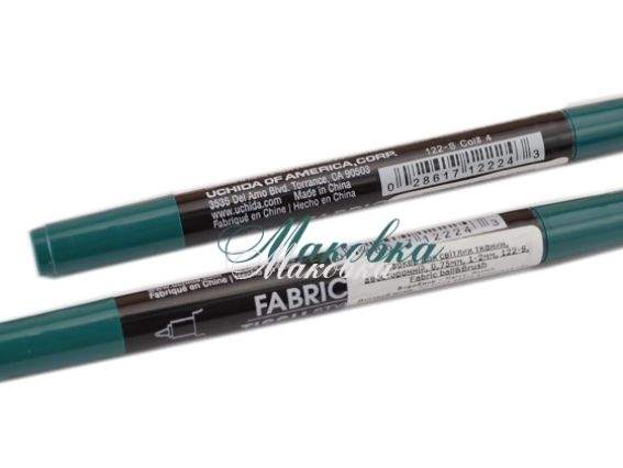 Маркер двухсторонний Зеленый №4 для рисования на светлых тканях, 0,75/1-2 мм, 122-s Fabric&Brush, Marvy Маркер двухсторонний Зеленый №4 для рисования на светлых тканях, 0,75/1-2 мм, 122-s Fabric&Brush, Marvy
