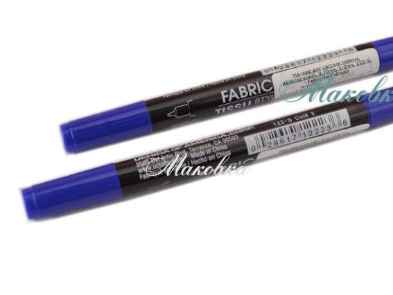 Маркер двухсторонний Синий №3 для рисования на светлых тканях, 0,75/1-2 мм, 122-s Fabric&Brush, Marvy Маркер двухсторонний Синий №3 для рисования на светлых тканях, 0,75/1-2 мм, 122-s Fabric&Brush, Marvy