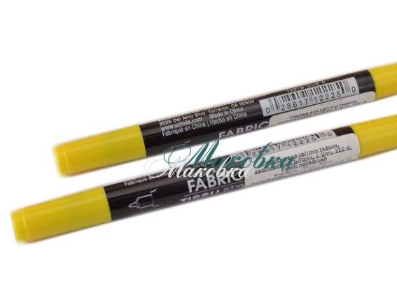 Маркер двухсторонний Желтый №5 для рисования на светлых тканях, 0,75/1-2 мм, 122-s Fabric&Brush, Marvy Маркер двухсторонний Желтый №5 для рисования на светлых тканях, 0,75/1-2 мм, 122-s Fabric&Brush, Marvy