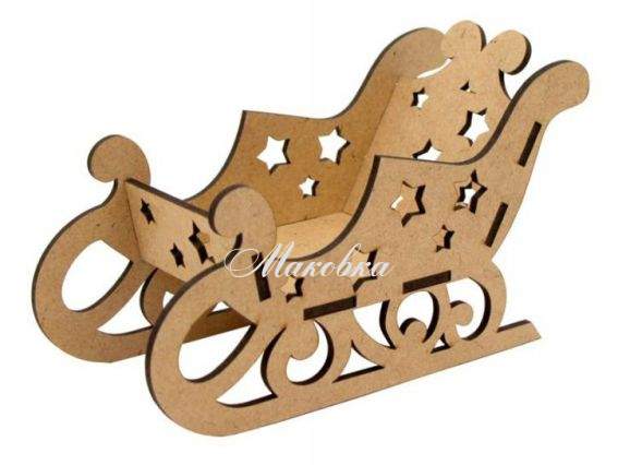 Сани деда Мороза заготовка из ДВП 18х8х10см, ROSA Talent 4801740 Сани деда Мороза заготовка из ДВП 18х8х10см, ROSA Talent 4801740