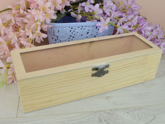 Заготовка Шкатулка деревянная с замком и прозрачным верхом , 481060 30*10*8см, ROSA Talent