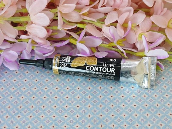 Універсальний акриловий Контур 135160 колір Золото, глітер, 20 мл, ROSA Talent  